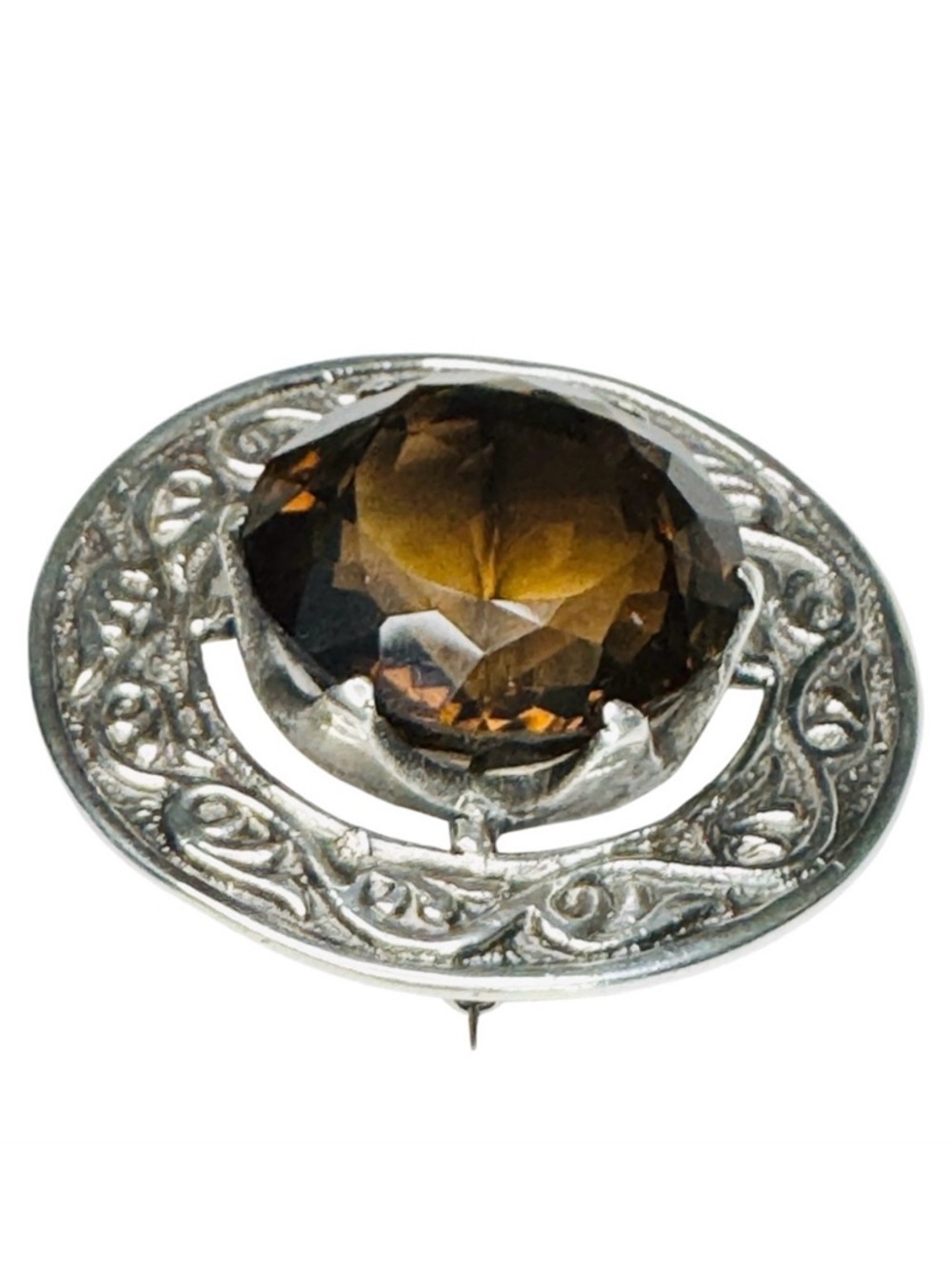 Sterling Silver Cairngorm Brooch
